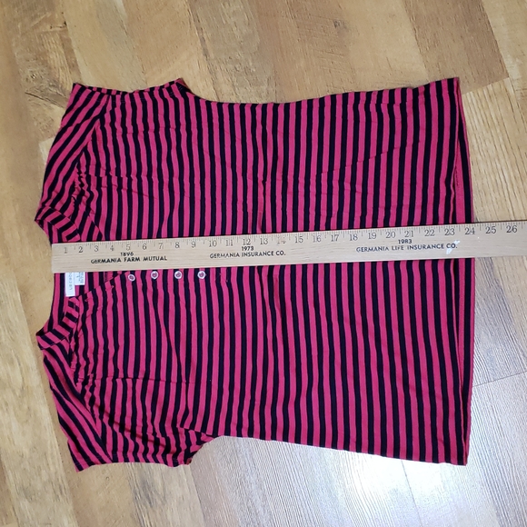 Liz Claiborne - Mandarin Collar Striped t-shirt - Ladies Large - Picture 8 of 10